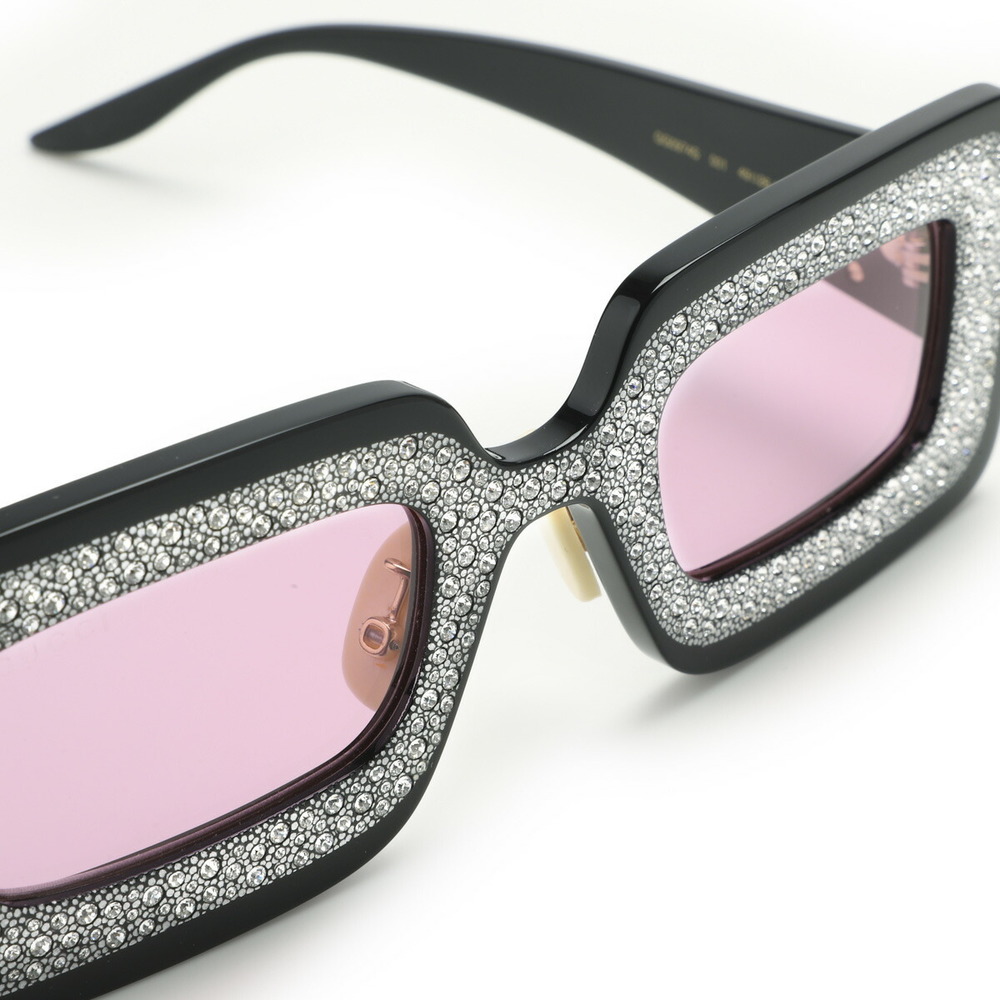 Gucci Sunglasses Black Rectangular Frame With Cry… - image 6